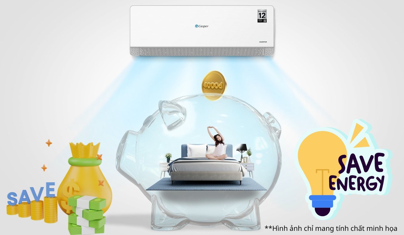 Máy lạnh Casper Inverter 1.5 HP QC-12IS36 - Tiết kiệm điện