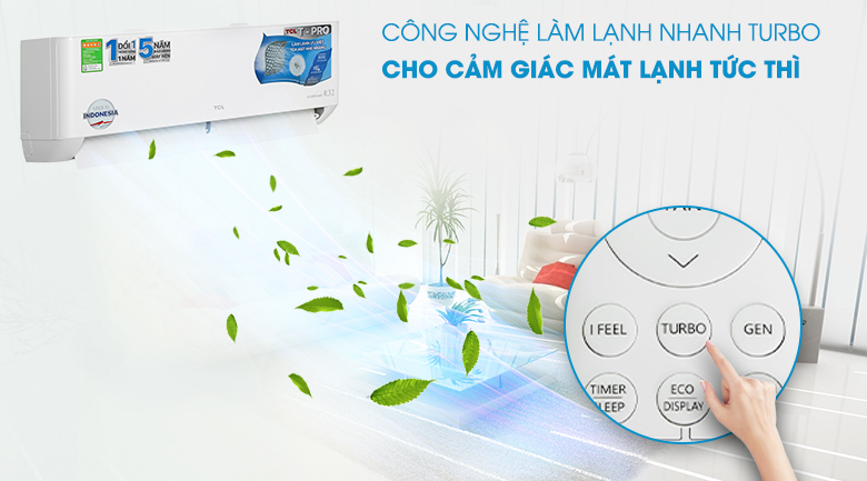 Điều hòa TCL Inverter 10000 BTU TAC-10CSD/TPG11 - Làm lạnh nhanh Turbo